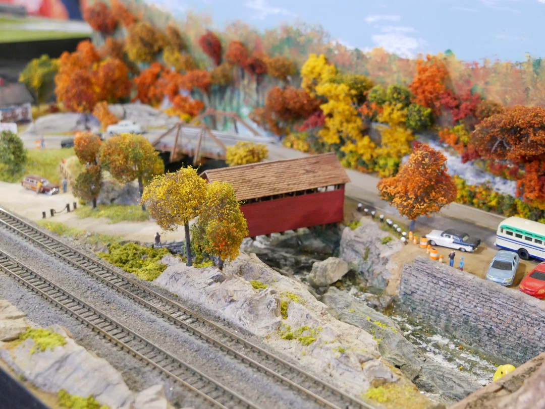Covered bridge in fall